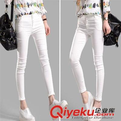 2015夏季新款韓版小腳褲：彈力顯瘦，雙排扣設(shè)計引領(lǐng)時尚潮流